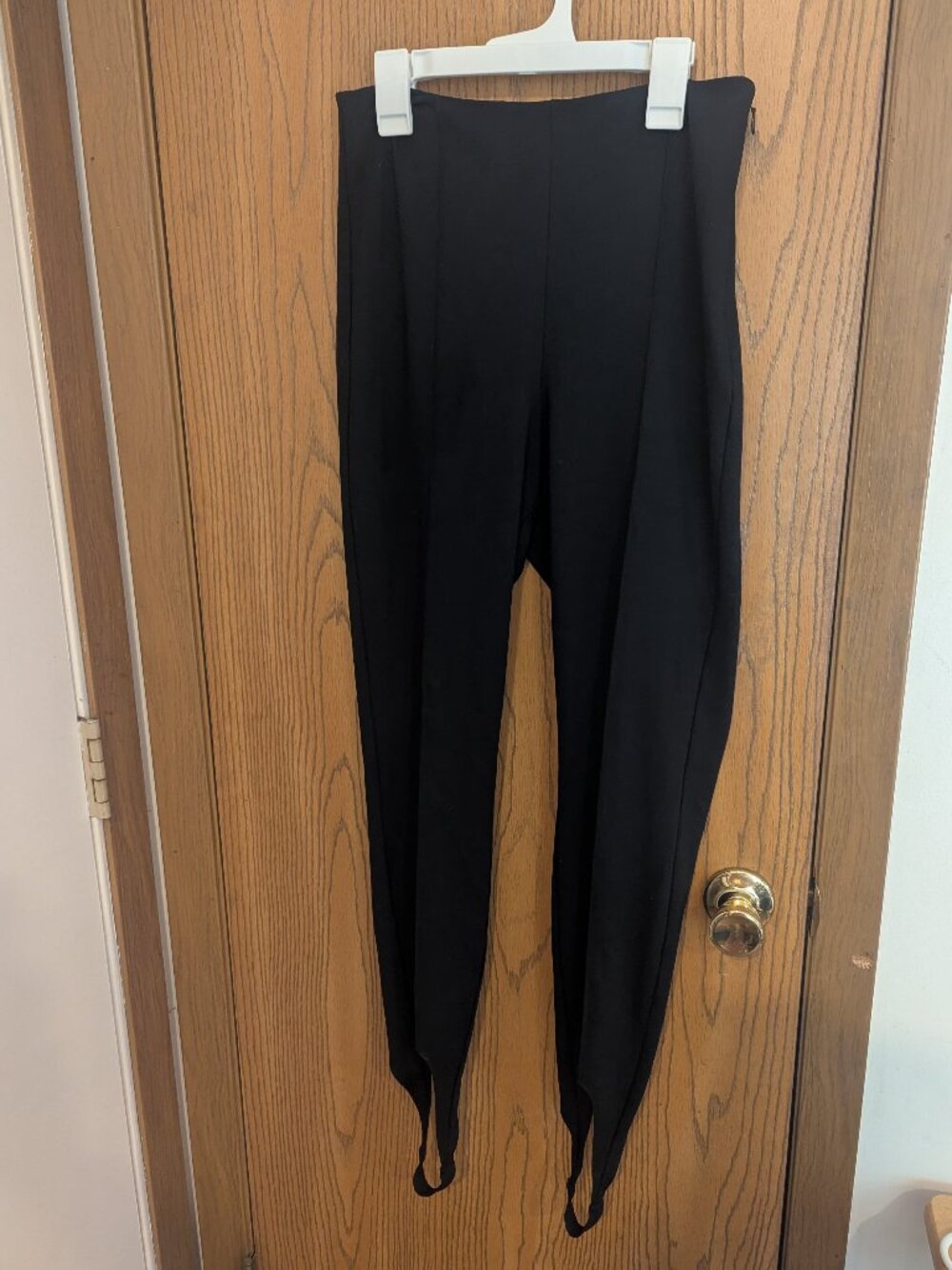 Polo Ralph Lauren Pleated Stirrup Leggings Dress Pants Black Side Zip-Medium